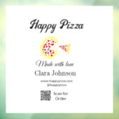 Pizzarestaurant cafe pizzeria scan QR-code bestell Raamsticker (Vel 3)