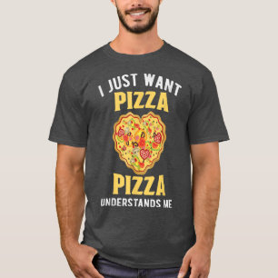 Pizzas Salami Ham Pushroom Tomato Italië Rood Wit T-shirt