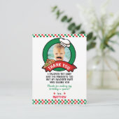 Pizza's verjaardag bedankt je kaart (Staand voorkant)