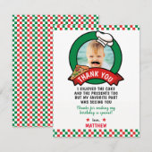 Pizza's verjaardag bedankt je kaart (Voorkant / Achterkant)