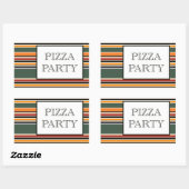 pizzastrepen rechthoekige sticker (Vel)