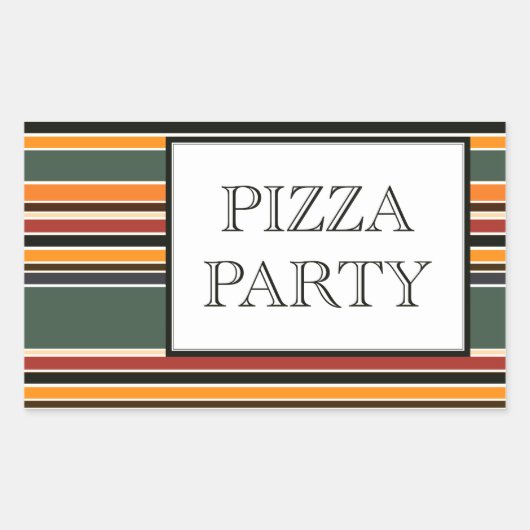 pizzastrepen rechthoekige sticker (Voorkant)
