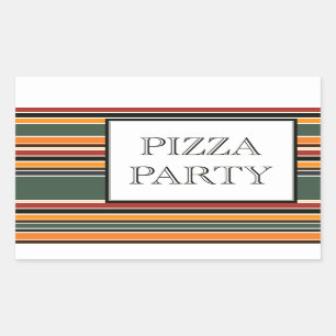 pizzastrepen rechthoekige sticker
