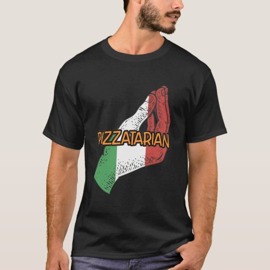 Pizzatarian Grappig Italiaans Humor Italië Vegan P T-shirt (Voorkant)