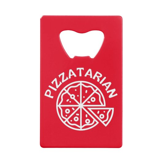 Pizzatarian Pizza Creditkaart Flessenopener (Voorkant)