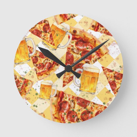 Pizzatijd Biertijd Ronde Klok (Voorkant)