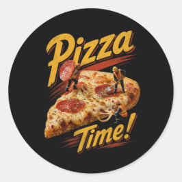 Pizzatijd! Ronde Sticker