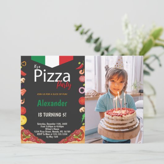  pizzauitnodigingen voor kinderen kaart (Staand voorkant)
