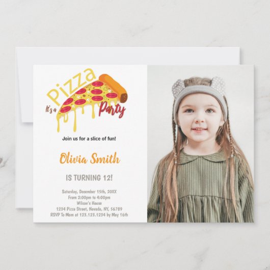  pizzauitnodigingen voor kinderen kaart (Voorkant)