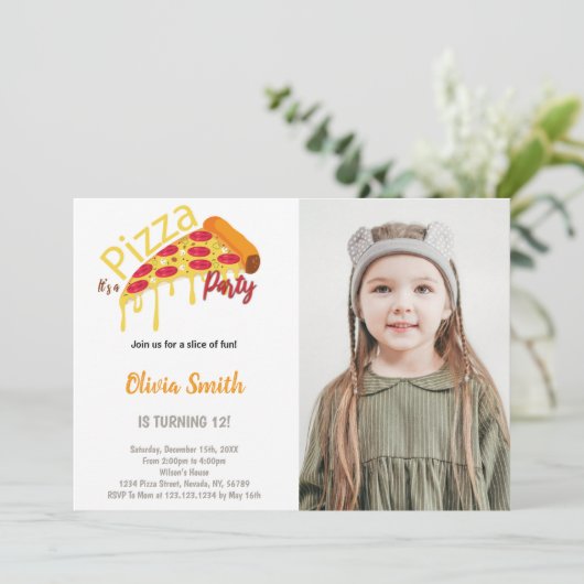  pizzauitnodigingen voor kinderen kaart (Staand voorkant)