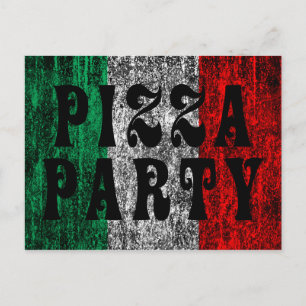 pizzaval ( italiaanse vlag ) uitnodiging briefkaart