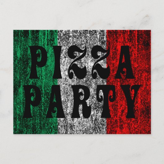 pizzaval ( italiaanse vlag ) uitnodiging briefkaart (Voorkant)
