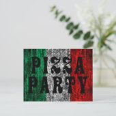 pizzaval ( italiaanse vlag ) uitnodiging briefkaart (Staand voorkant)