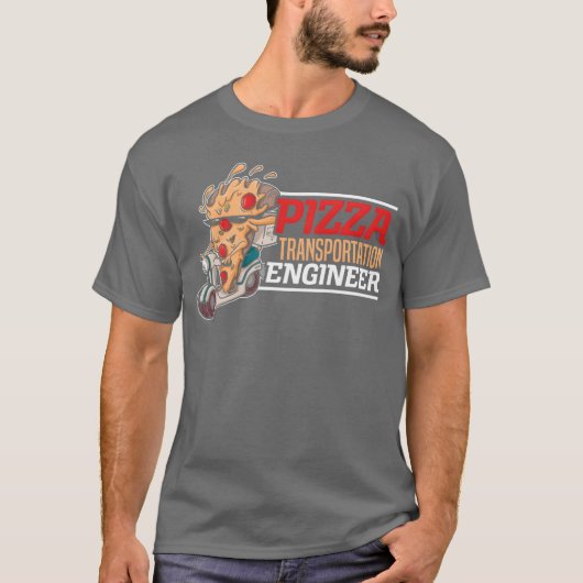 Pizzaverzendingsingenieur Voedselbezorger vint T-shirt (Voorkant)
