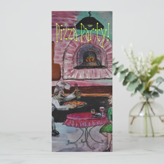 pizzavontuuruitnodiging kaart (Staand voorkant)