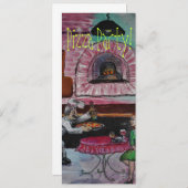 pizzavontuuruitnodiging kaart (Voorkant / Achterkant)