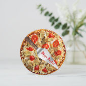 pizzavontuuruitnodiging kaart (Staand voorkant)