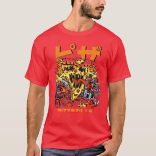 Pizzazilla Funny Pizza Kaiju Monster Japanse sekte T-shirt