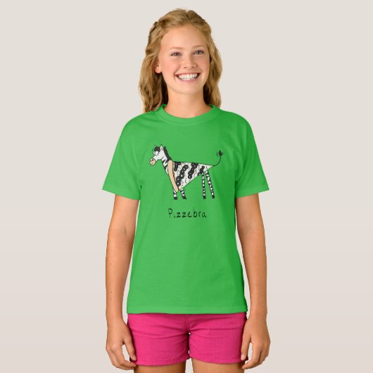 Pizzebra Pizza Kind Girl's T-Shirt (Voorkant volledig)