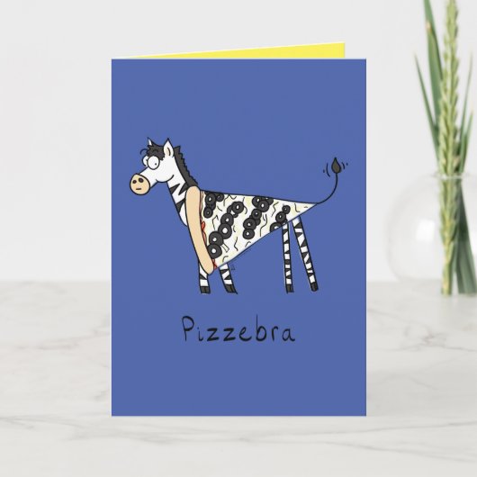 Pizzebra Pizza Zebra Cute Food Wenskaart Kaart (Voorkant)