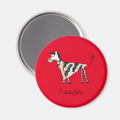 Pizzebra Pizza Zebra Magnet (Voorkant / Achterkant)