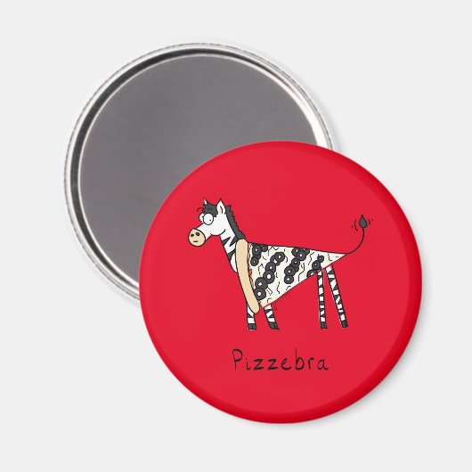 Pizzebra Pizza Zebra Magnet (Voorkant / Achterkant)