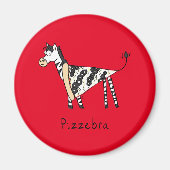 Pizzebra Pizza Zebra Magnet (Voorkant)