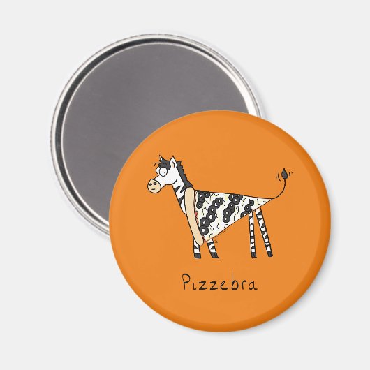 Pizzebra Pizza Zebra Magnet (Voorkant / Achterkant)