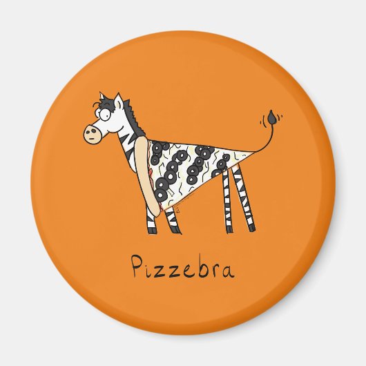 Pizzebra Pizza Zebra Magnet (Voorkant)