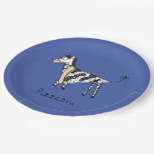 Pizzebra Pizza Zebra papier Borden Papieren Bordje (Gekanteld)