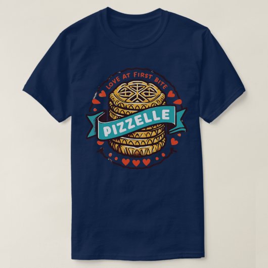 Pizzelle liefde bij de eerste hap t-shirt (Design voorkant)