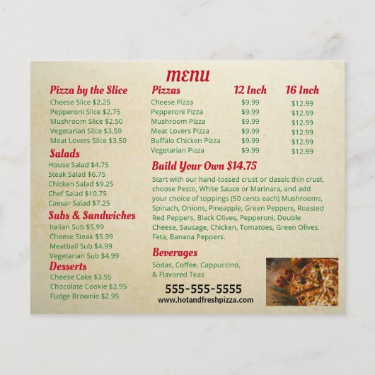 Pizzeria Business Flyer (Achterkant)