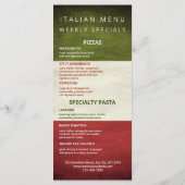 Pizzeria Business Menu (Achterkant)