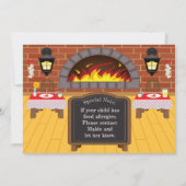 Pizzeria Fire geroosterde Pizza Party Allergieën U Kaart (Achterkant)