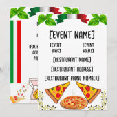 Pizzeria gebeurtenissen en inauguratie kaart (Voorkant / Achterkant)