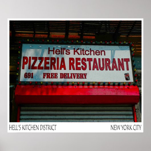PIZZERIA HELLS KITCHEN- POSTER (Voorkant)