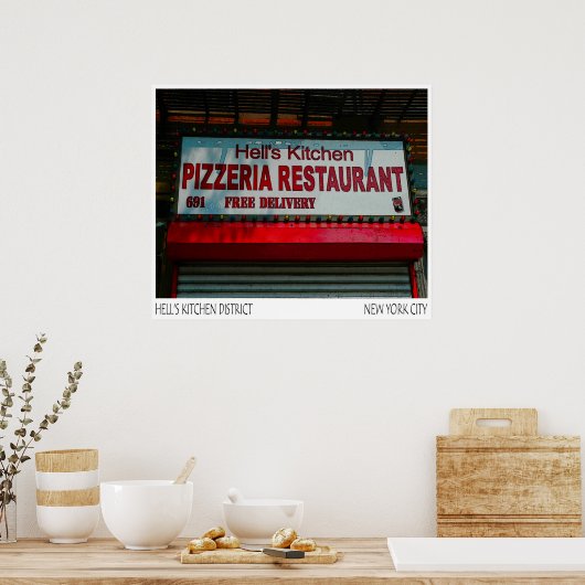 PIZZERIA HELLS KITCHEN- POSTER (Keuken)