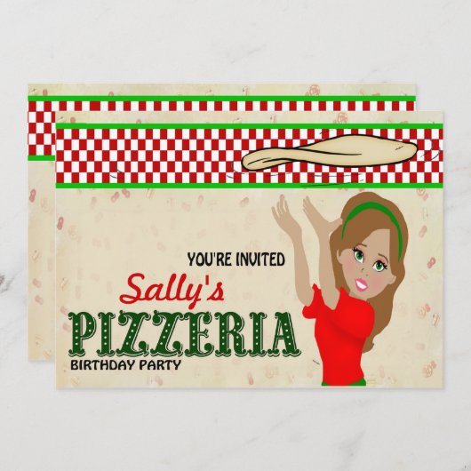 Pizzeria Party Girl Kaart (Voorkant / Achterkant)