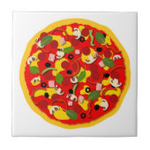 Pizzeria Pepperoni Pizza Kleurrijk Tegeltje (Voorkant)