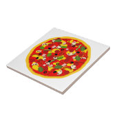 Pizzeria Pepperoni Pizza Kleurrijk Tegeltje (Zijkant)