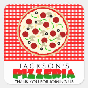 Pizzeria Pizza Party Favor Stickers