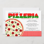 Pizzeria Pizza Party Invitation Kaart (Voorkant)