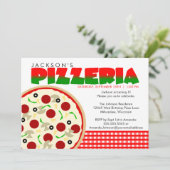 Pizzeria Pizza Party Invitation Kaart (Staand voorkant)