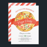 Pizzeria Pizza Party Kids Birthday Uitnodiging<br><div class="desc">Een pizza genaamd de Birthday Kind sjabloon. Het rode en groene ontwerp is voorzien van een waterverf pizza met een rode banner die pizzafeestjes leest.</div>