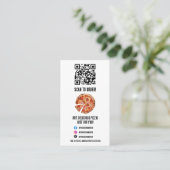 Pizzeria Pizza Pattern QR Code Visitekaartje (Staand voorkant)