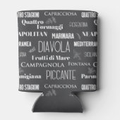 Pizzeria Restaurant Italiaanse Chef Pizza Namen Blikjeskoeler (Achterkant)