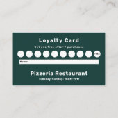 Pizzeria Restaurant Loyalty Kaart Visitekaartje (Achterkant)