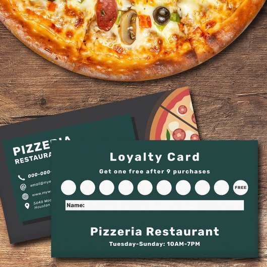 Pizzeria Restaurant Loyalty Kaart Visitekaartje