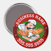 Pizzeria Restaurant Pizza bezorging  Magneet (Voorkant / Achterkant)