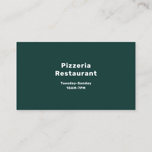 Pizzeria Restaurant Visitekaartje (Achterkant)